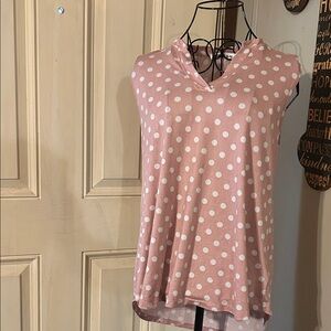 Doublju Pink Polka Dot Tank Top